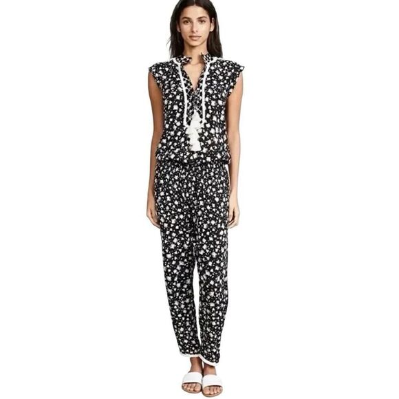 Poupette St. Barth Donna Jumpsuit in Black and White Size M
